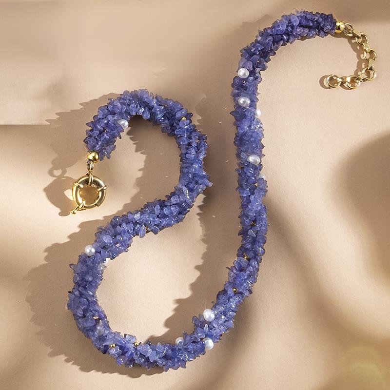 Touchstone Torsade (Tanzanite and Freshwater Pearl)
